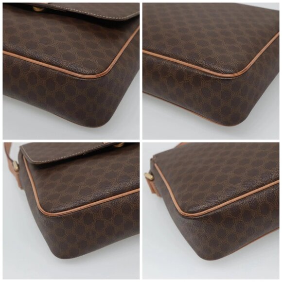 CELINE Macadam Canvas Shoulder Bag PVC Leather Brown Gold Auth 122540 - Picture 16 of 16